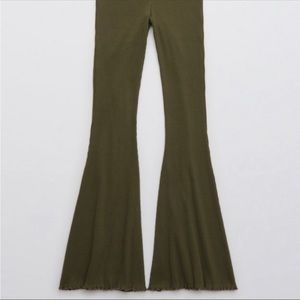 Aerie Kick-It Ribbed High Waisted Super
Flare Pants